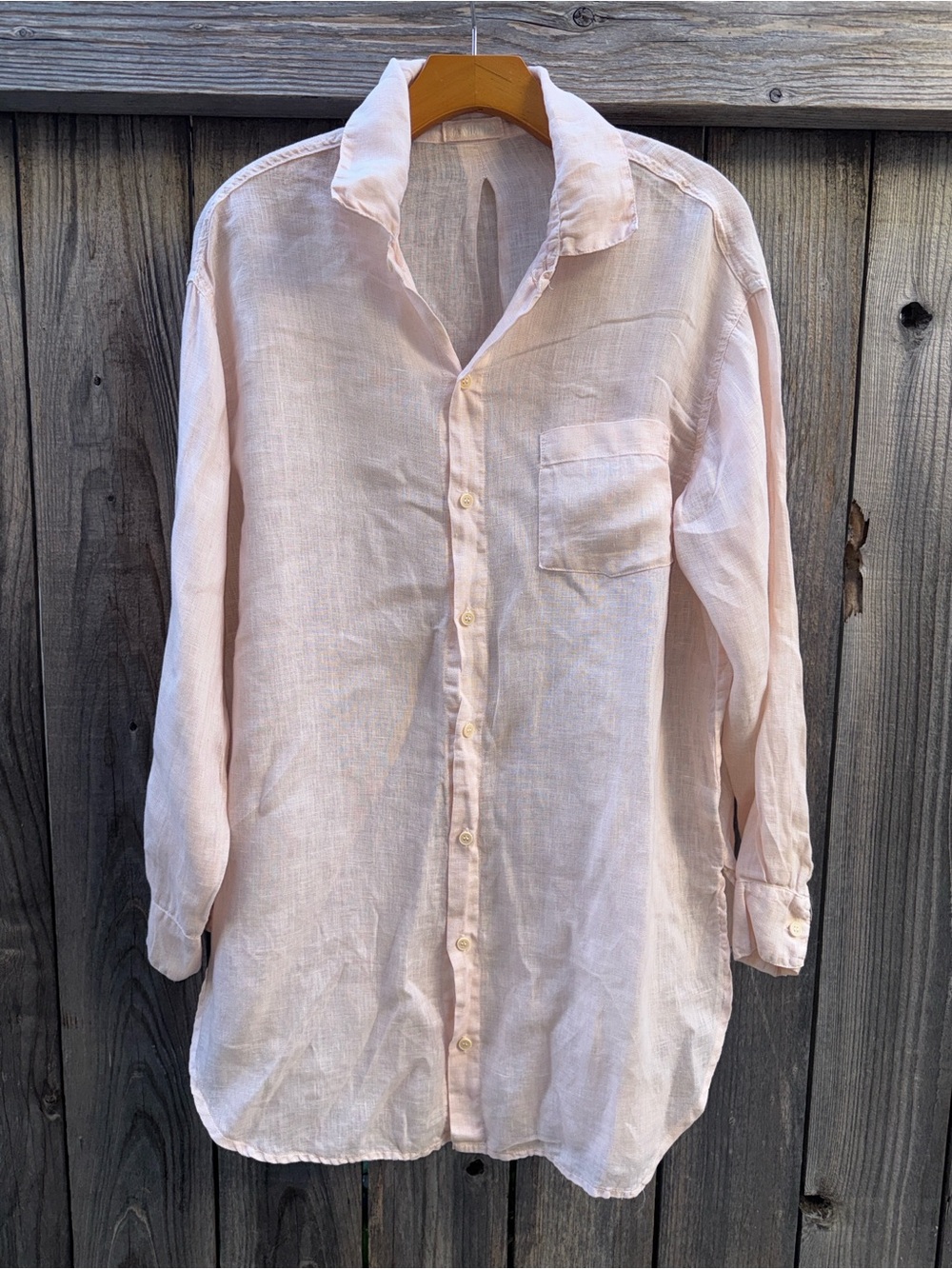 CP Shades 100% Linen Button Up Tunic Shirt Size Small